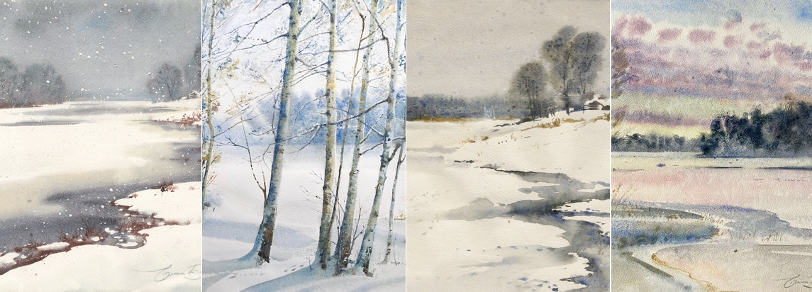 [Елена Базанова] [lectoroom] Зимний этюд акварелью_0.png